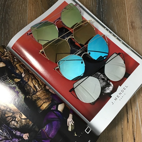 Blue Mirrored Cat Eye Sunglasses - Picture 7 of 7